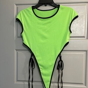 Neon Green High cut bodysuit
